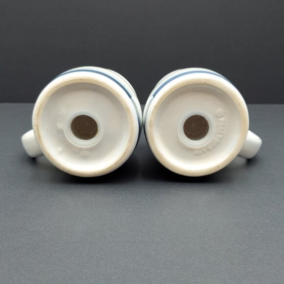 Pfaltzgraff Sky Stovetop Shakers Denim Blue Bands Handled Salt & Pepper Shakers - Picture 7 of 10
